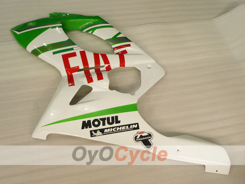 Einspritzverkleidungssatz für YZF600R 97-07 - Grün, Weiß - FIAT #OYO87906427