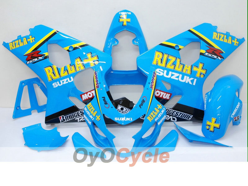 Einspritz-Verkleidungssatz für 04-05 GSXR600 - Blau, Schwarz - MOTUL, Rizla+ #OYO87901409
