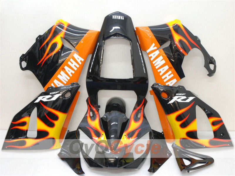 Einspritzverkleidungssatz für 00-01 YZF-R1 - Gelb, Schwarz - Flame #OYO87900766 Hauptbild