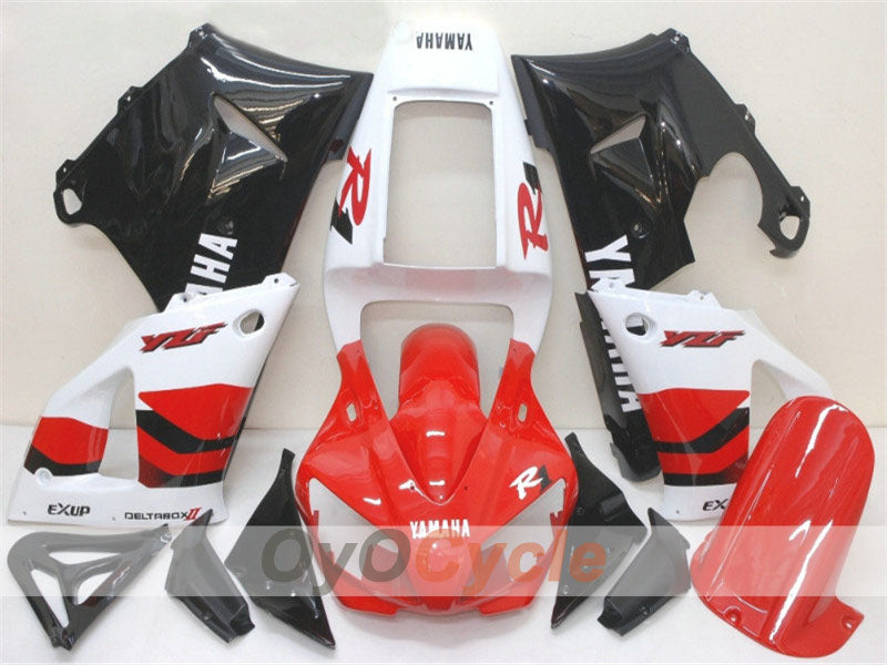 Verkleidungssatz für Einspritzmodell der YZF-R1, Baujahr 98-99 - Rot, Weiß - Werksdesign #OYO87900744 Hauptbild