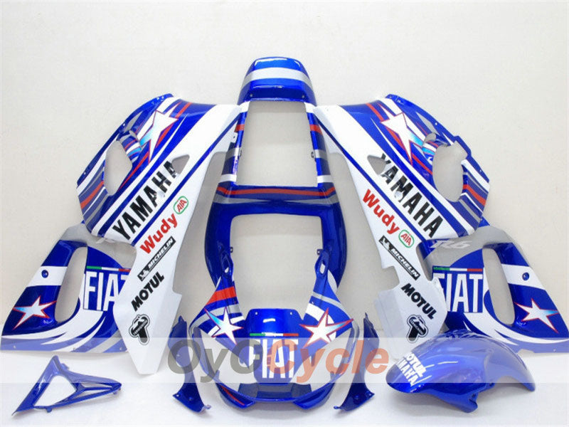 Verkleidungssatz für Einspritzer für YZF-R6 98-02 - Blau, Weiß - FIAT, MOTUL #OYO87900985 Hauptbild