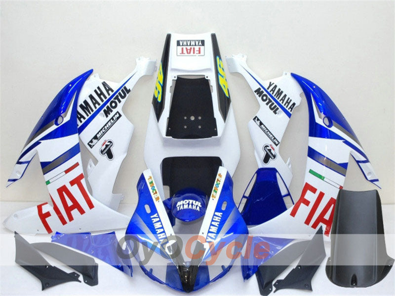 Verkleidungssatz für Einspritzermodelle der YZF-R1, Baujahr 02-03 - Blau, Weiß - FIAT, MICHELIN, MOTUL #OYO87900790 Hauptbild