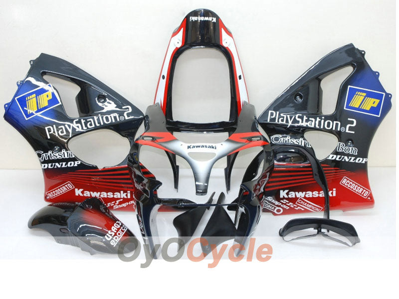 Verkleidungssatz für Einspritzmodelle 00-02 NINJA ZX-6R - Rot, Schwarz - Play Station #OYO87901741 Hauptbild