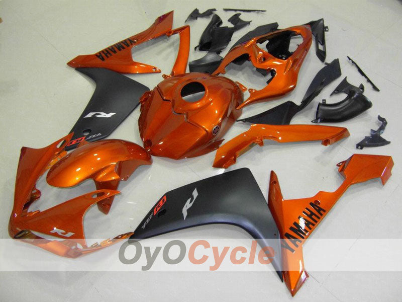 Spritzguss-Verkleidungssatz für YZF-R1, Baujahr 07-08 - Orange, Schwarz, Matt - Werksstil #OYO87900879 Hauptbild