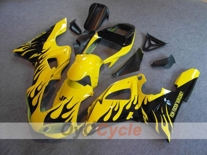 Verkleidungssatz für Einspritzmodell der YZF-R1, Baujahr 98-99 - Gelb, Schwarz - Flame #OYO87900742 Hauptbild