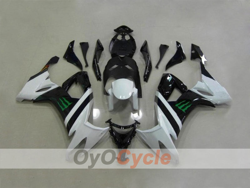 Verkleidungssatz für Einspritzmodelle der NINJA ZX-10R 08-10 - Weiß, Schwarz - Monster #OYO87901649
