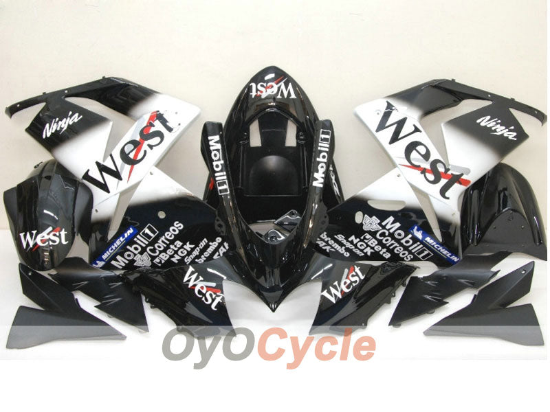 Einspritzverkleidungssatz für 04-05 NINJA ZX-10R - Weiß, Schwarz - West #OYO87901550 Hauptbild