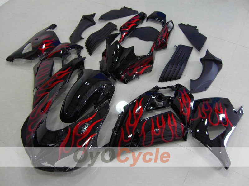 Verkleidungssatz für 06-11 NINJA ZX-14R - Rot, Schwarz - Flamme #OYO87902015 Hauptbild