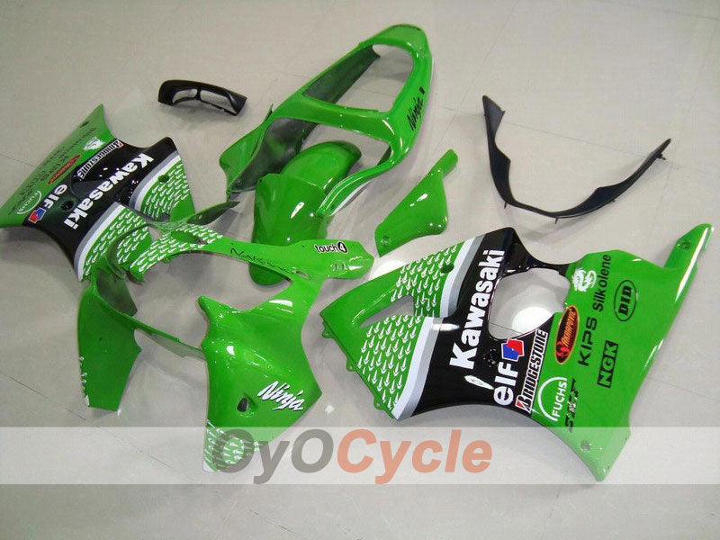 Verkleidungssatz für Einspritzmodelle 00-02 NINJA ZX-6R - Grün, Schwarz - Nakano #OYO87901740