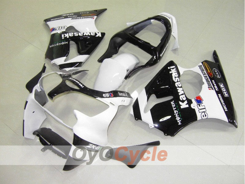 Einspritzverkleidungssatz für 00-02 NINJA ZX-6R - Weiß, Schwarz - Monster #OYO87901724 Hauptbild