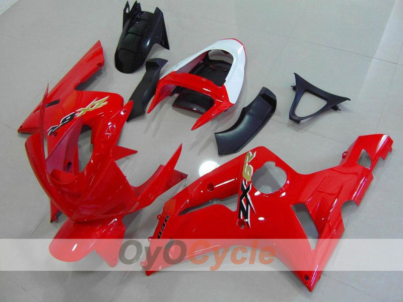 Verkleidungssatz im Spritzgussverfahren für NINJA ZX-6R 03-04 - Rot, Schwarz - Werksstil #OYO87901791 Hauptbild
