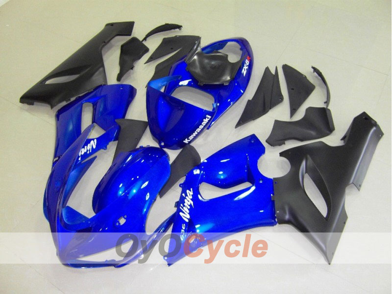 Spritzverkleidungssatz für 05-06 NINJA ZX-6R - Blau, Schwarz - Werksstil #OYO87901844