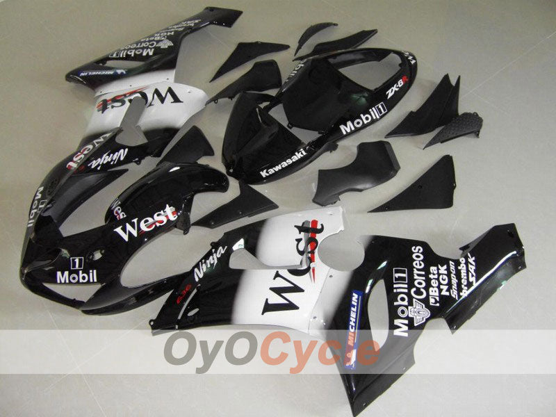 Verkleidungssatz für 05-06 NINJA ZX-6R - Weiß, Schwarz - West #OYO87901899 Hauptbild