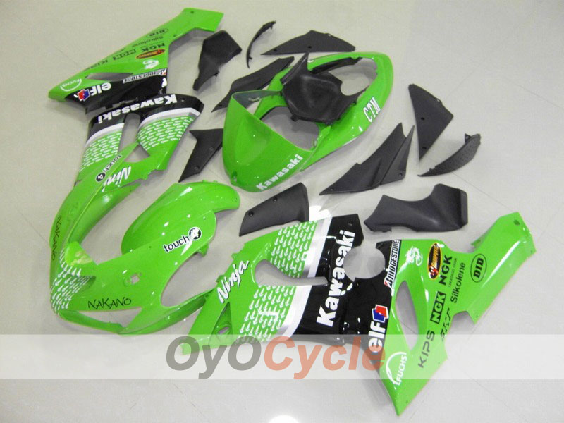 Spritzguss-Verkleidungssatz für 05-06 NINJA ZX-6R - Grün, Schwarz - Nakano #OYO87901892 Hauptbild