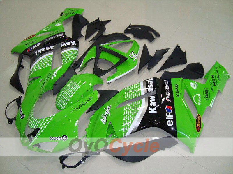 Verkleidungssatz für Spritzgussverkleidung für 07-08 NINJA ZX-6R - Grün, Schwarz - Nakano #OYO87901973 Hauptbild