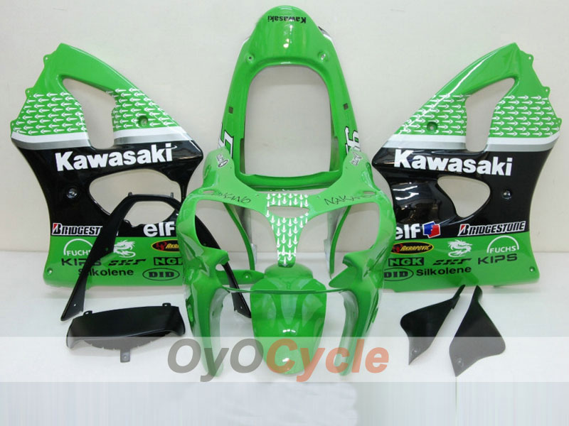 Einspritzverkleidungssatz für 00-02 NINJA ZX-6R - Grün, Schwarz - Nakano #OYO87901726 Hauptbild